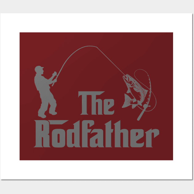 The Rodfather Funny Fishing Gift for Fisherman Wall Art by DragonTees